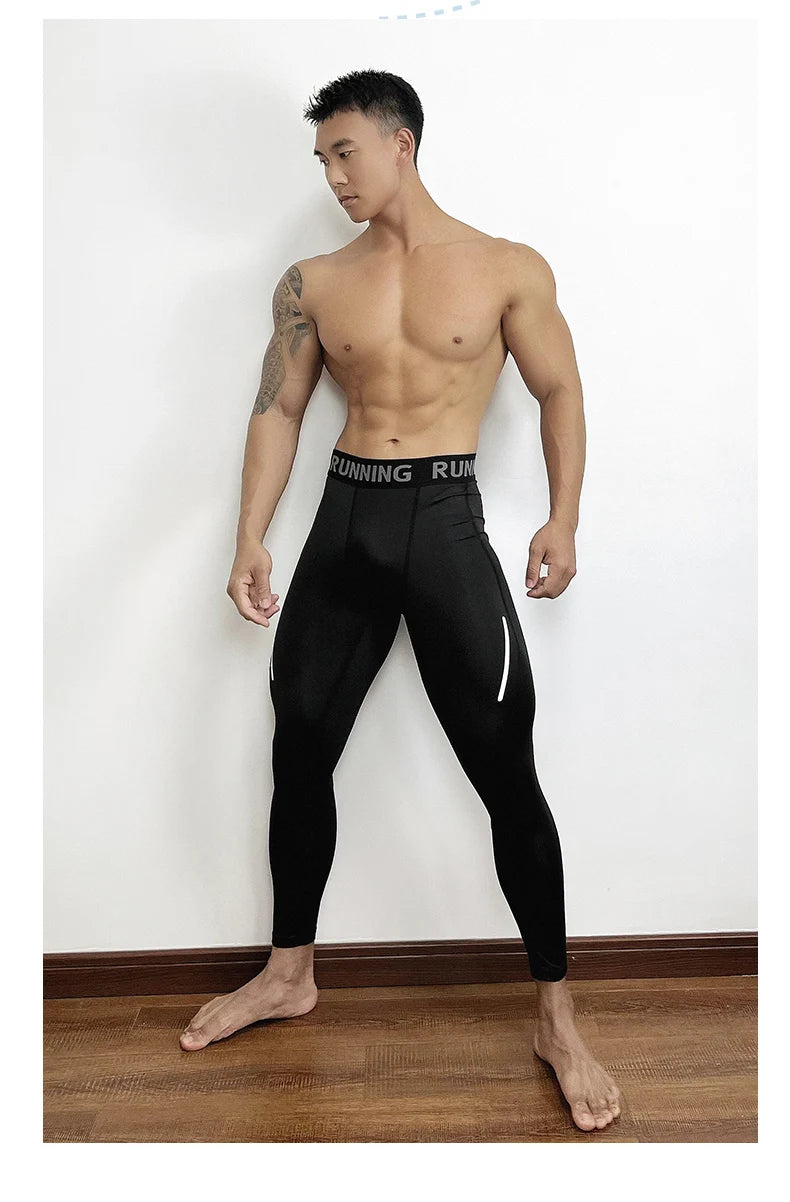 Herren Eng Anliegende Kompressionshose Schnell Trocknende Sportbekleidung Lauftights Herren Leggings Fitness Training Sexy Sport Gym Leggings