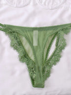 Sexy dünne Spitzen-Dessous-Slips Sets Damen große Größen BHs mit Stahlring durchsichtiges Unterwäsche-Set BH-Set