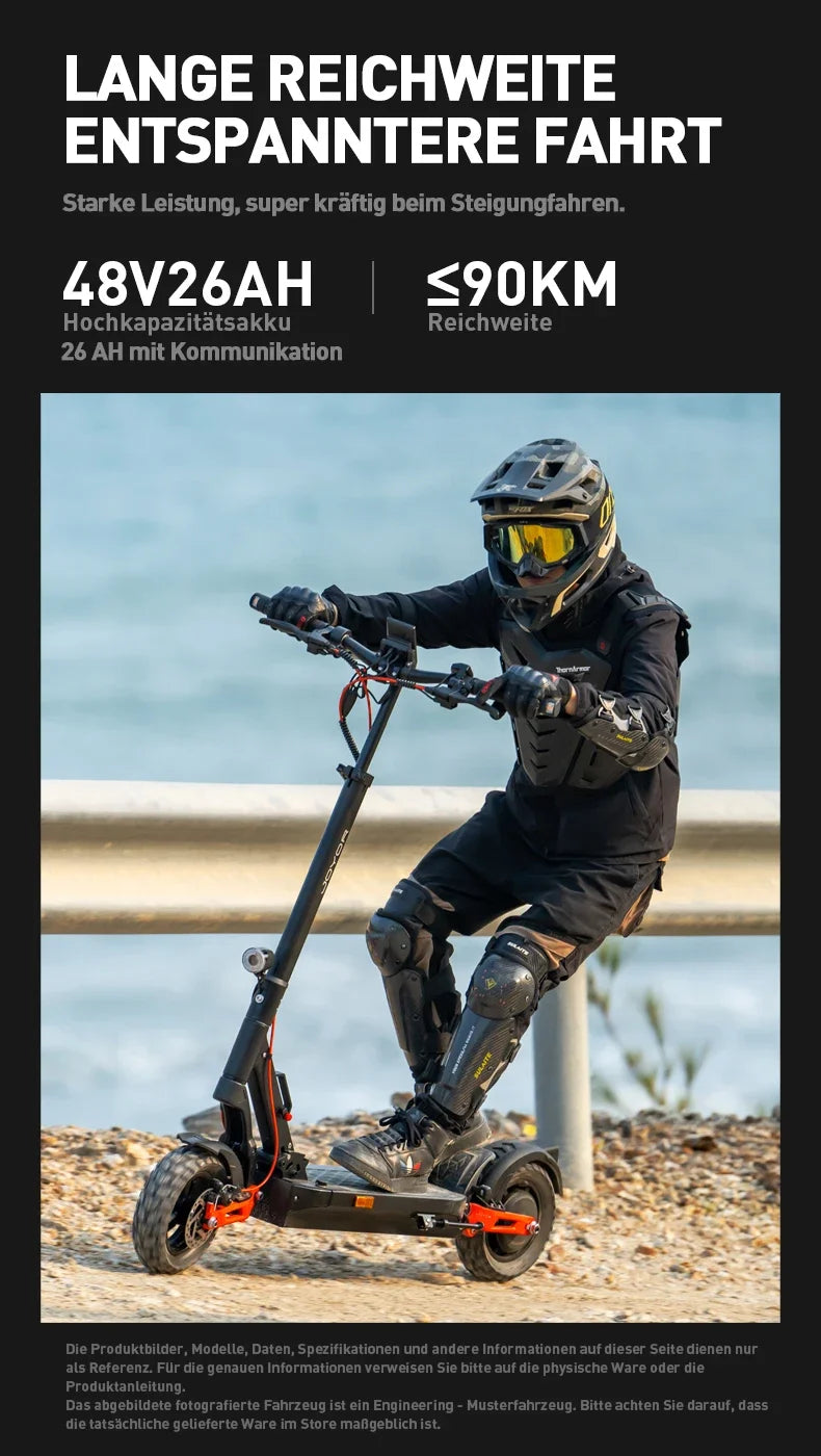 JOYOR T6E PRO ABE Erwachsenen-Elektroroller 500W Motor 48V26AH Akku E-Mountain Escooter 10" Offroad-Reifen Faltbarer E-Scooter