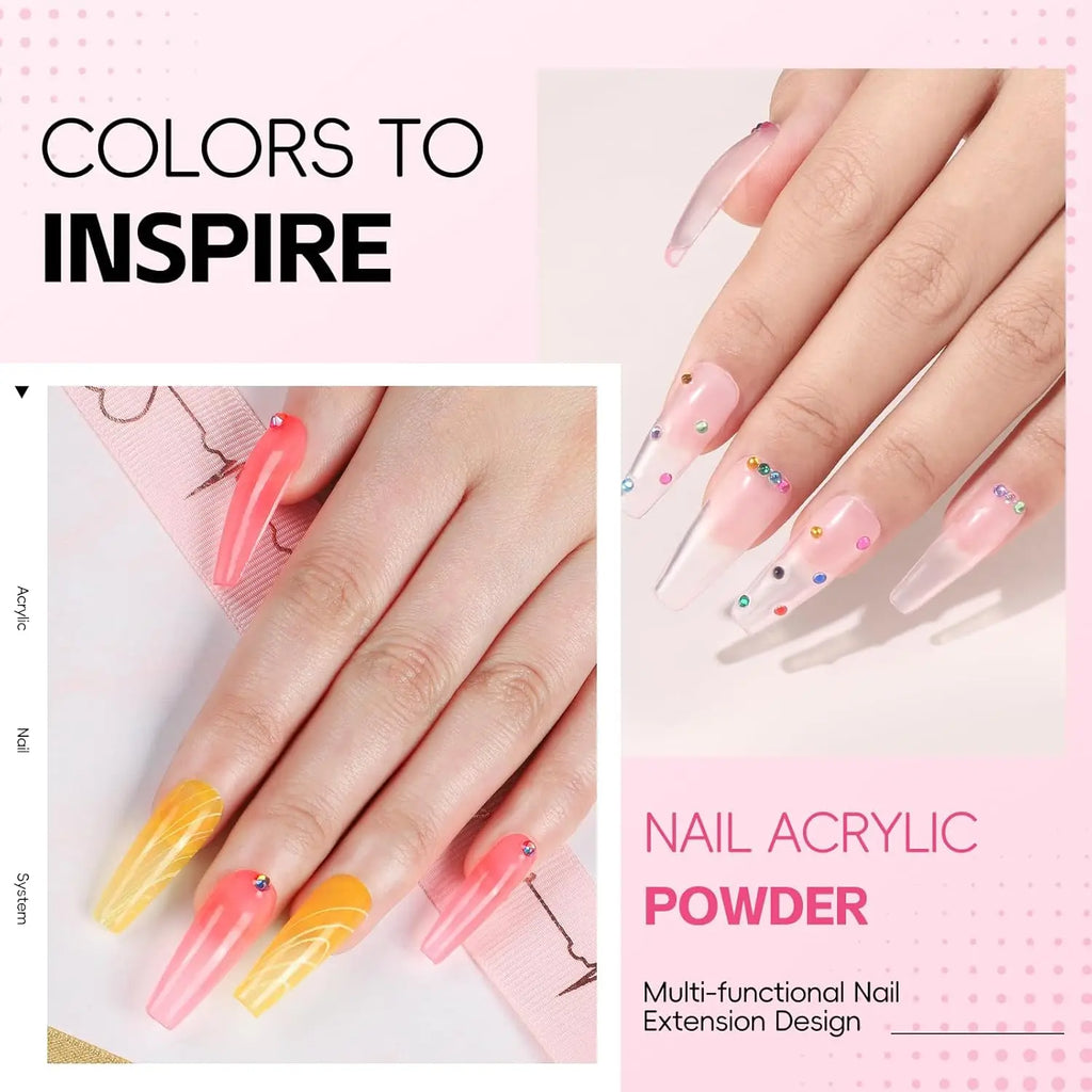 Acryl-Nagelset Starter-Set Acrylpulver mit UV-Licht Professionelle Werkzeuge mit Dekoration für Anfänger Heim-Salon Geschenke