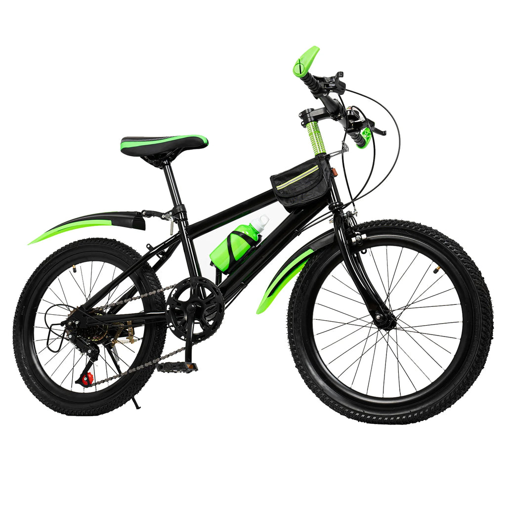 20 Zoll Mountainbike 7 Gänge, Verstellbarer Sattel Kinderfahrrad mit Schutzblechen und Flaschenhalter für Jungen und Mädchen 8-13 Jahre