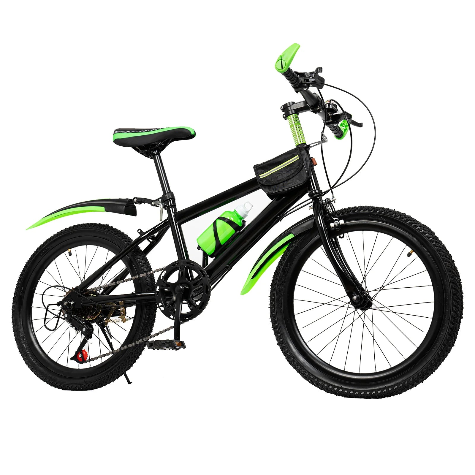20 Zoll Mountainbike 7 Gänge, Verstellbarer Sattel Kinderfahrrad mit Schutzblechen und Flaschenhalter für Jungen und Mädchen 8-13 Jahre