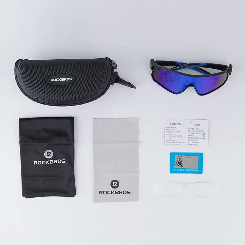 ROCKBROS Fahrrad Polarisierte Brille MTB Rennrad Sonnenbrille UV400 Fahrrad Sonnenschutz Leicht Unisex Fahrrad Sportausrüstung