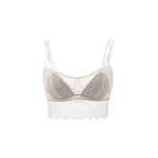 SuyaDream, Damen Spitzen-BH-Set, Futter aus echter Seide, dünne geformte Cups, ohne Bügel, transparente Unterwäsche aus Mesh, gemütliche Dessous 2025