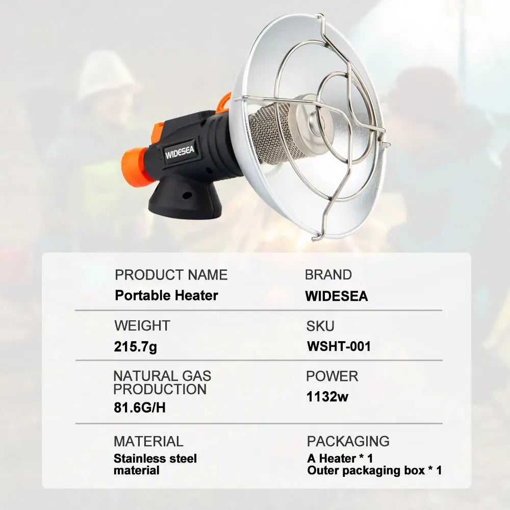 Widesea Camping Heizstrahler Tragbarer Edelstahl Kamin für den Winter Outdoor Ofen Wandern Gasbrenner Heizung Überlebensausrüstung