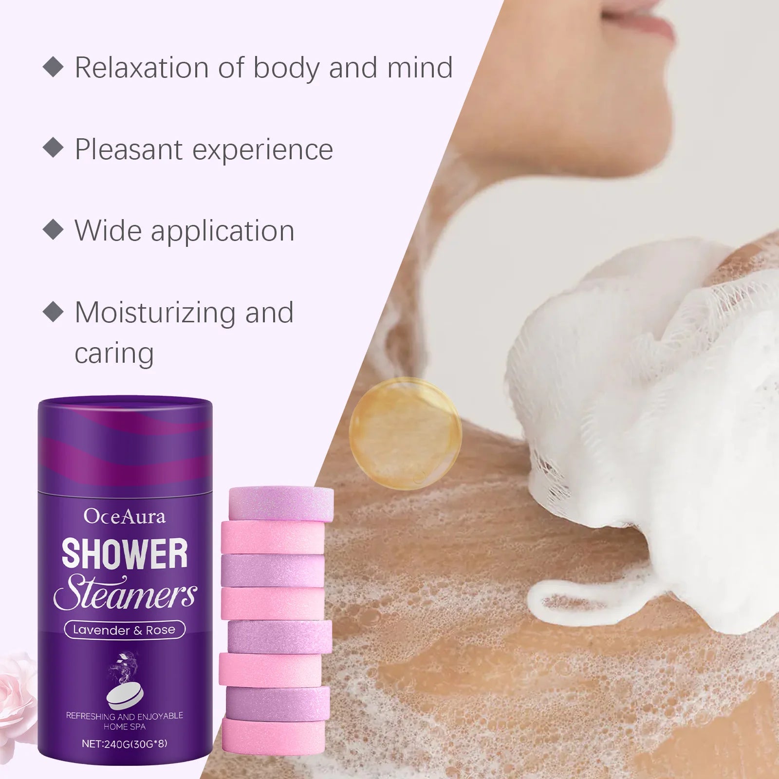 Rose Lavendel Aromatherapie Duschtropfen Tabletten Home Spa Entspannung Körper Geistige Entspannung Badeprodukte Duschtropfen Tabletten