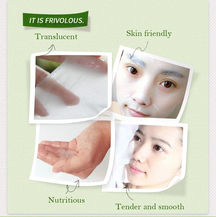 20 Stück natürliche Pflanzen-Gesichtsmaske Feuchtigkeitsspendend Öl-Kontrolle Anti-Aging Frucht Aloe Koreanische Tuchmaske Schönheit Hautpflegeprodukte