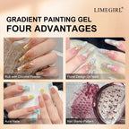LIMEGIRL Gradient Gel Set Semipermanent – Hochglänzend – Farbverlauf – Buntes Nagelgelpolitur-Set Ablösbarer Lack für Nagelkunstdesign