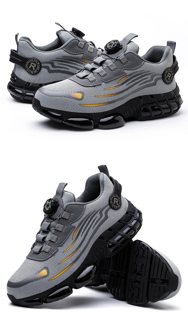 Unzerstörbare Stahlkappen-Sicherheitsschuhe Rutschfeste Abriebfeste Arbeitsschuhe Herren Robuster Bequemer Sneaker