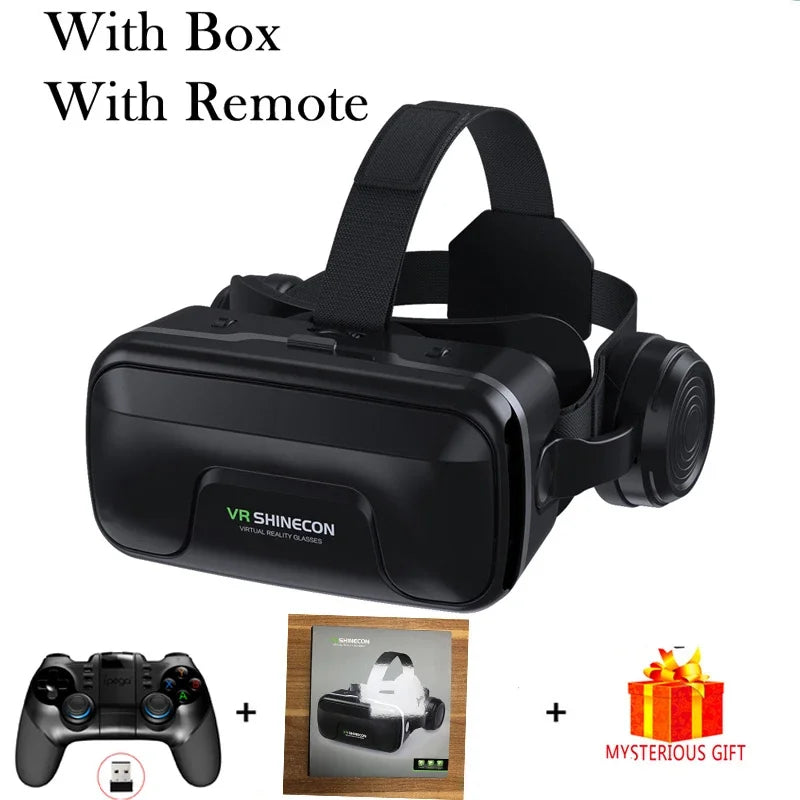 VR Shinecon 10.0 Helm 3D-Brille Virtual Reality Headset für Smartphones VR-Brille Videospiel Fernglas