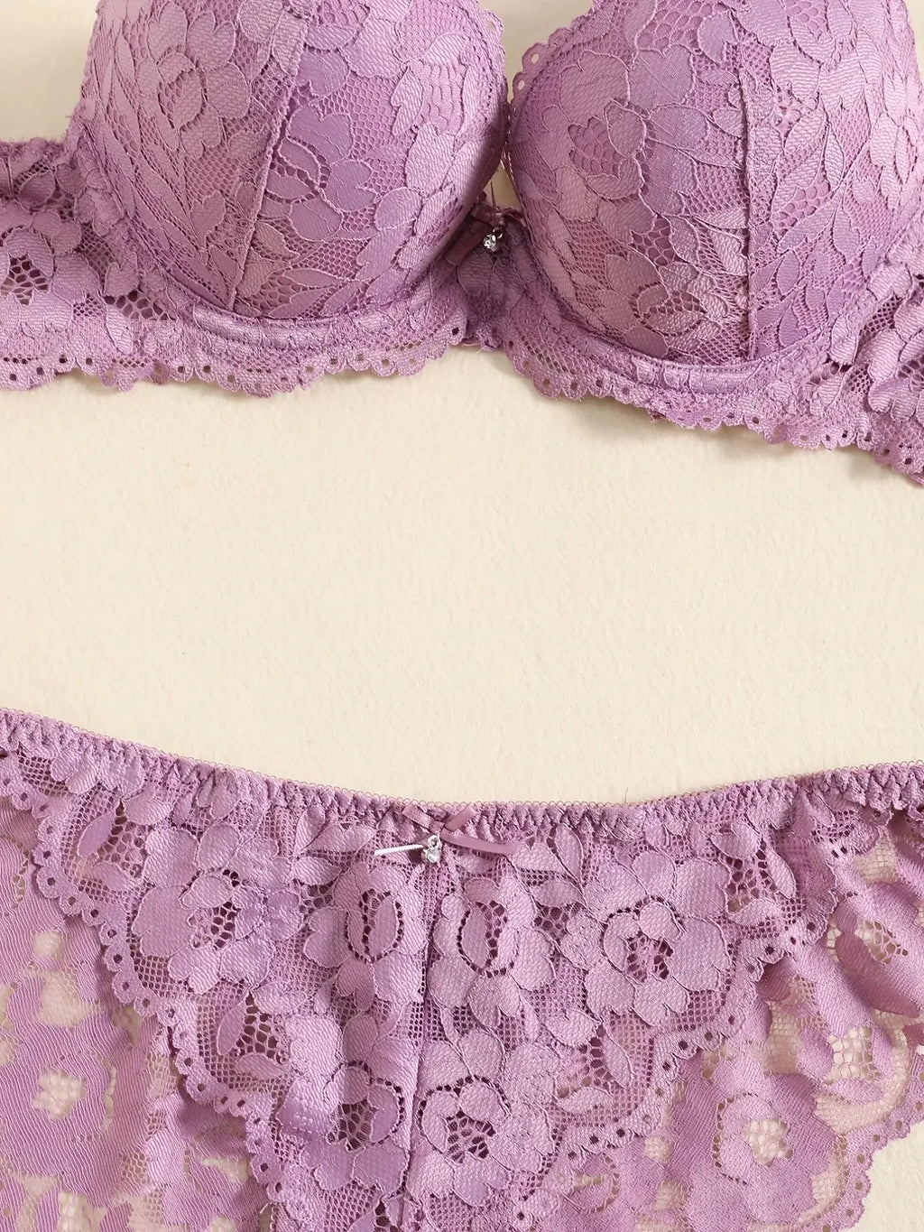 1 Set Elegantes Dessous-Set aus Spitze mit Stickerei und atmungsaktivem Stoff: Push-Up-BH, transparenter Schlüpfer mit tiefem Bund – das ultimative Valentinstagsgeschenk