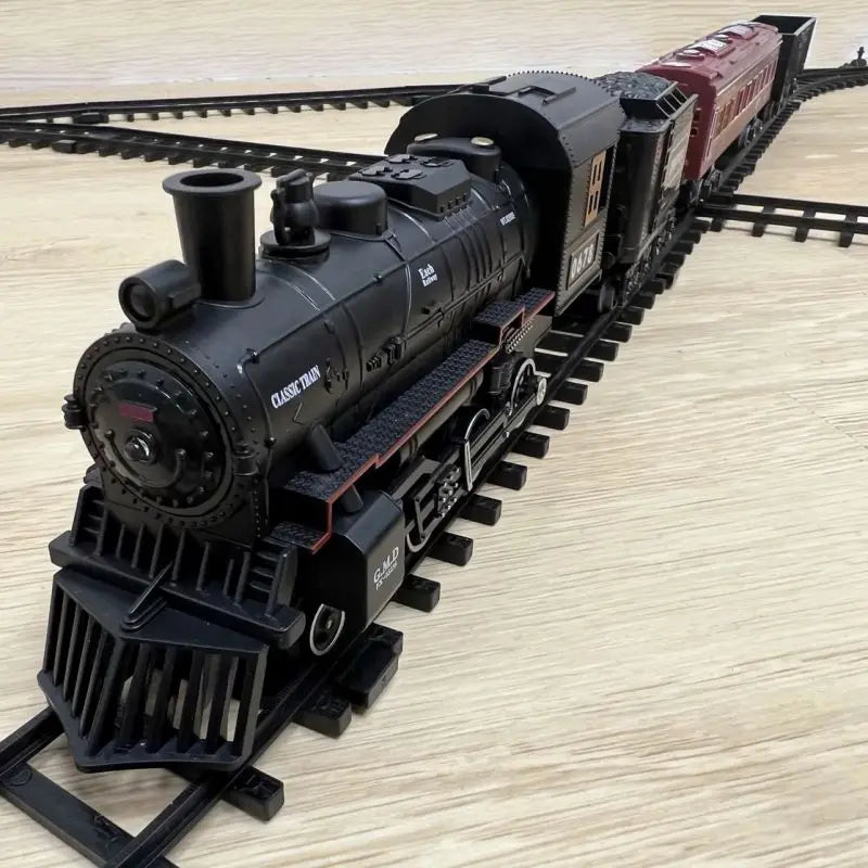 Klassische batteriebetriebene elektrische Eisenbahn Dampflokomotive Set mit Wassernachfüllung für Rauchzug Spielzeug mit Licht & Sound