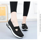 Damen Neue Sommerschuhe Mesh Atmungsaktive Sneaker Leichte Slip-on Plateau Freizeitschuhe Damen Rutschfeste Gehschuhe Gewebte Schuhe