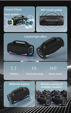 ZEALOT S79 Bluetooth-Lautsprecher 100W Tragbarer Subwoofer HiFi Dual Pairing Schnellladung 24000mAh Akku