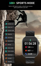 LIGE Neue 2,2-Zoll 3D Gebogenes Display Smartwatch Mit LED-Licht Thermometer Gesundheitsmonitor Smartwatch BT Anruf Sport Fitness Uhr