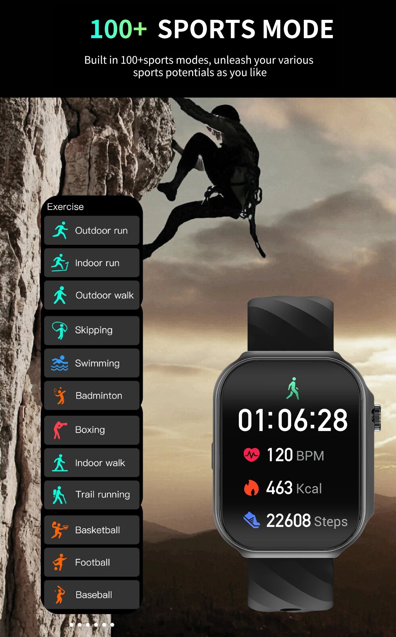LIGE Neue 2,2-Zoll 3D Gebogenes Display Smartwatch Mit LED-Licht Thermometer Gesundheitsmonitor Smartwatch BT Anruf Sport Fitness Uhr