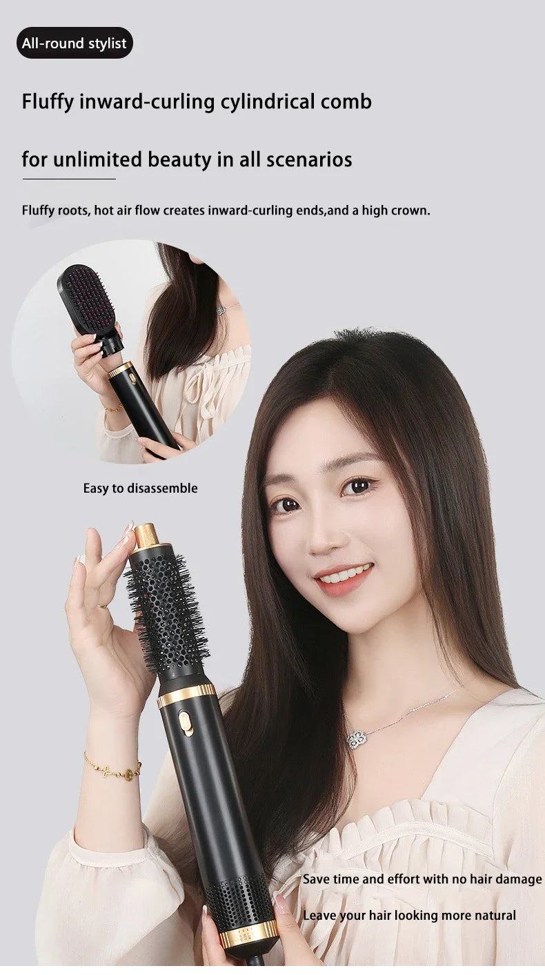 5-in-1 Warmluftbürste Heißluftkamm-Set Professioneller Lockenstab Haarglätter Styling-Tool für professionelle Haartrockner