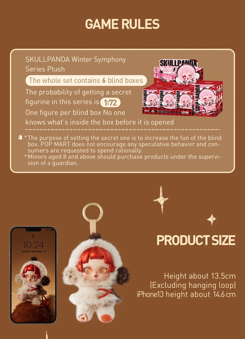 POP MART SKULLPANDA Winter Symphony Series Blind Box Mystery Box Guess Bag Spielzeug Puppe Süße Anime Figur Schreibtisch-Ornamente