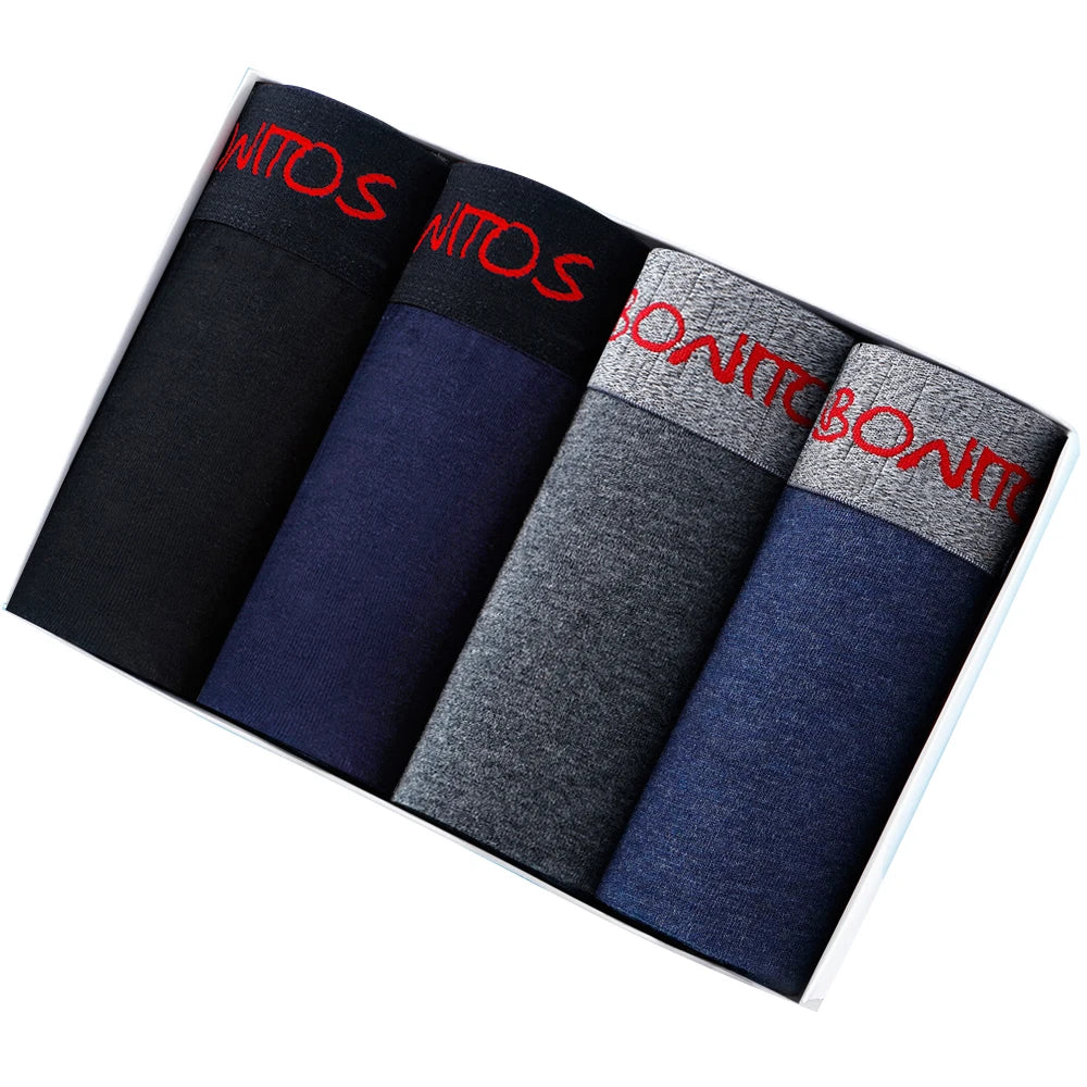 4 Stück Boxershorts Herrenslips Homme Unterhosen Boxershorts Unterwäsche für Männer Baumwolle Herren-Paar Sexy Set Calecon Lot Soft Box