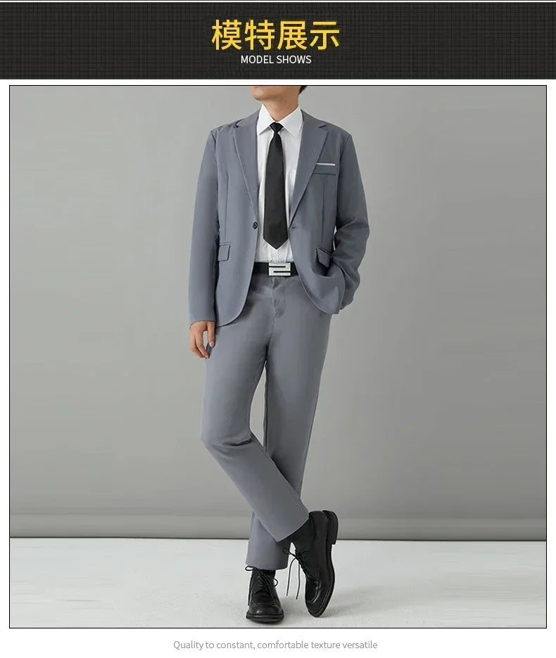S-8XL Anzug Herrenmode Casual Outdoor (Blazer + Hose) Gentleman Business Hochzeit Slim-fit Formeller Britischer Stil Hochzeitsanzug