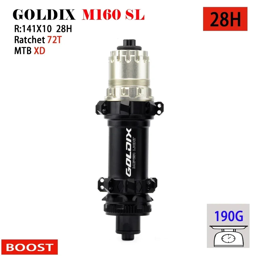 GOLDIX M160 Superleichte MTB BOOST Naben Center Lock Disc 28H Ratchet 72T Mountain XD Fahrradnabe für Shimano SRAM 11 12 Speed