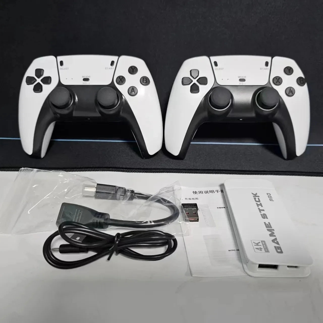 4K HD 64G Videospielkonsole: M15 Game Stick mit über 40.000 klassischen Arcade-Spielen, zwei kabellose Gamepads, Zwei-Spieler-TV-System