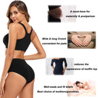 Molasus 5 Stück Damen Baumwollunterhosen Nahtlose Unterwäsche Hohe Taille Volle Abdeckung Damen Slips Set Atmungsaktive Unterhosen Übergröße