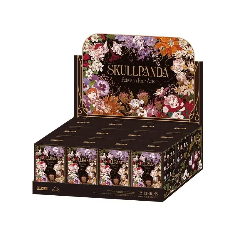 POP MART SKULLPANDA Petals In Four Acts Serie Mystery Box Genuine Blind Box Überraschungsspielzeug Taschenornament Figur Heimdeko Desktop