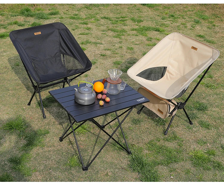 TARKA Faltbare Campingstühle Set Leichter Klappstuhl Ultraleichte Rucksack-Mondstühle für Garten Picknick Strand Angeln