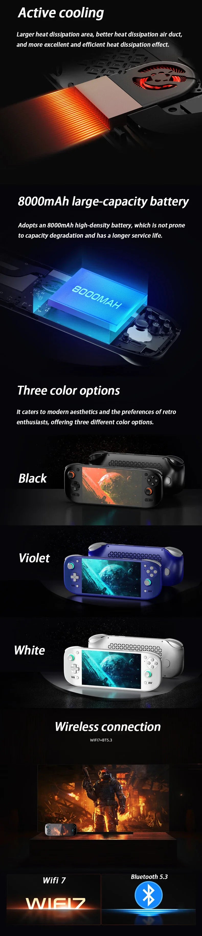 Ayn Odin 2 Portal Retro Handheld-Spielekonsole | 7" 120Hz Display, 8 Gen 2, 8000mAh Portable Videospielkonsole als Geschenk