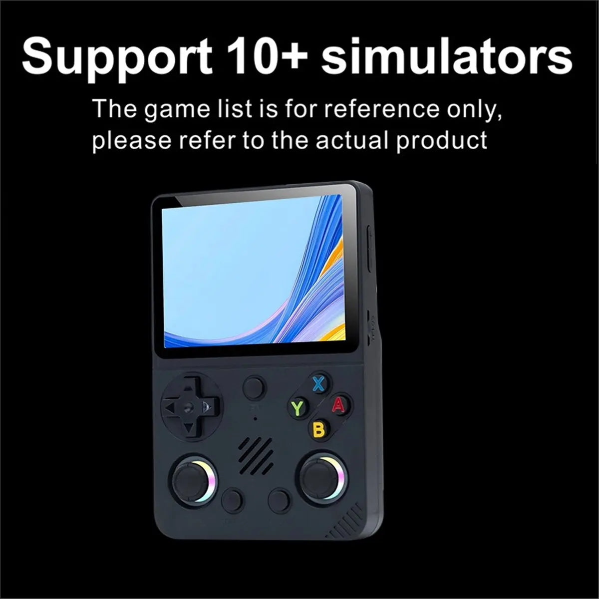 ABZJ RG36PRO Handheld-Spielekonsole 3,5-Zoll-IPS-Bildschirm Mini-Arcade-RGB-Licht 3D-Joystick Unterstützung 10+ Simulatoren Game Player A