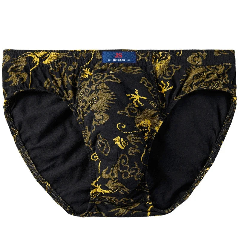 100% Baumwolle Herren-Slips Übergröße Bedruckte Slips Unterwäsche Lockere Dessous Feuchtigkeitsabsorbierend Atmungsaktive Unterhosen