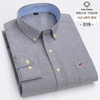 100 % Baumwolle Oxford Herrenhemden Langarm Kariert Weich Regular Fit Festliches Hemd Tasche Sozial Bluse Herrenkleidung S-7XL