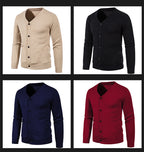 2024 M-5XL Herbst Herren Strickjacke Dünner V-Ausschnitt Basic Elastisch Slim Fit Dünner Pullover Einfarbig Freizeit Vielseitige Jacke