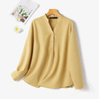 ZANZEA Damen Mode Weiße Hemden Lässig Weite Button-Down-Blusen 2024 Sommer Büro Bluse Koreanische OL V-Ausschnitt Langarm Tuniken