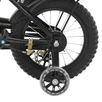 14" Kinderfahrrad Verstellbares Kinderfahrrad Belastbarkeit 60kg mit Stützrädern+Korb+Rückenlehne Rücksitz für 3-7 Jahre (Weiß/Schwarz)