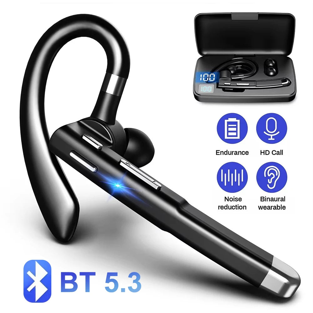 YYK-520 Kabellose Kopfhörer Business Bluetooth 5.3 Ohrhörer Freisprechanruf Mikrofon Geräuschunterdrückung Headset In-Ear-Kopfhörer zum Autofahren