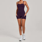 Damen Yoga Jumpsuits Sport Fitness Einteiler Schönheits-Rückengurt Tasche Hüfthebend Slim Fit Laufen Workout Training Bodysuit