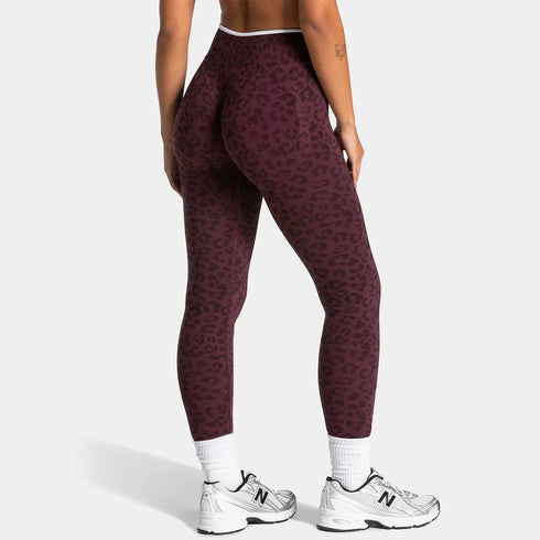 Teveo Eng anliegende, nahtlose Yoga-Leggings mit Leopardenmuster, hautfarbener hoher Elastizität, geeignet als Fitness-Laufhose
