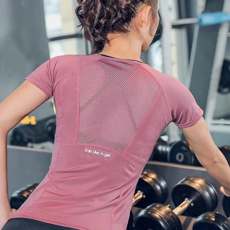 Damen-Sportbekleidung für Fitness, Laufen, Joggen, nahtloses Langarm-Sportshirt für Damen, Yoga-Top, weibliche Workout-Oberteile, T-Shirt