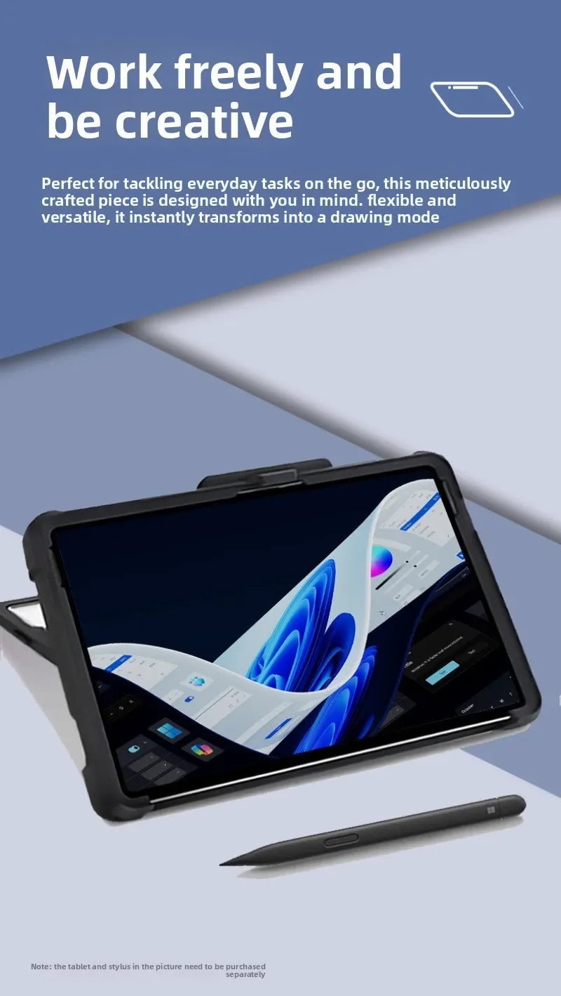 Acryl Transparente Schutzhülle für 12 Zoll Microsoft SurfacePro12 Tablet (2025) – Stoßfest, Anti-Fall, mit Schultergurt