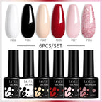LILYCUTE 7ML 6PCS Neon Gel Nagellack Set fluoreszierend Farbwechsel Semi Permanent Soak Off Maniküre-Kit Nail Art Gel