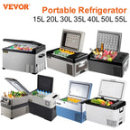 VEVOR 15L-55L portable small refrigerator car refrigerator car truck mini cooler, suitable for driving, traveling, and home use