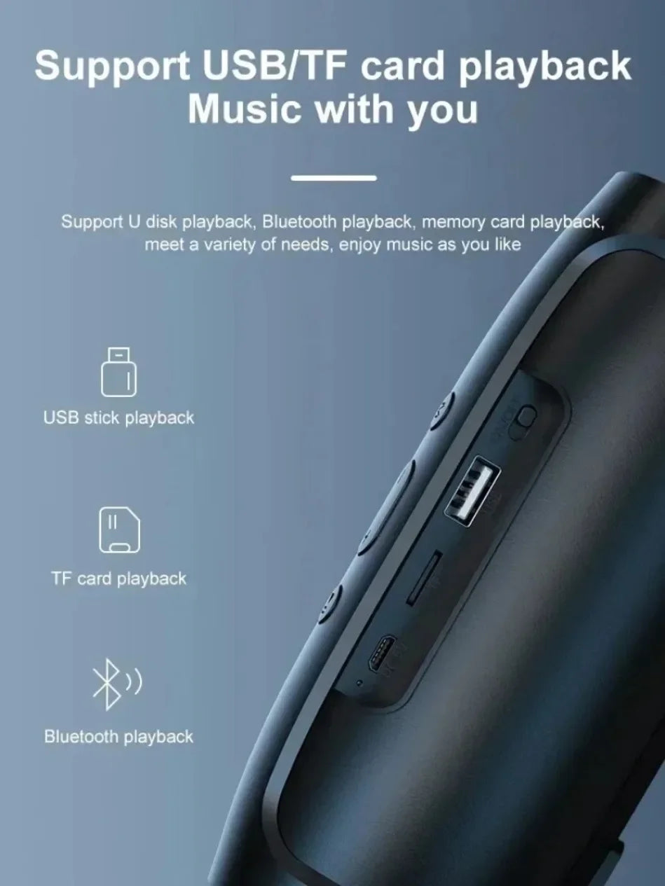 Lenovo TF USB Bluetooth Funklautsprecher Tragbarer Stereo-Doppellautsprecher für den Außenbereich mit FM-Stimme und Subwoofer