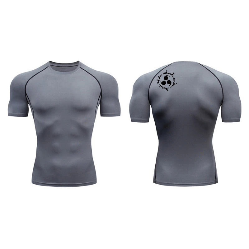 Grafische Kompressionsshirts für Herren, athletisch, schnell trocknend, Rash Guard, dehnbar, Baselayer, Unterhemden, Fitnessstudio, Workout, Lauf-T-Shirt-Oberteile
