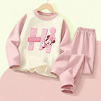 DISNEY Herbst und Winter Mädchen Bequemes Weiches Schlafanzug-Set Kinder Freizeit-Hauskleidung-Set Minnie-Druck Kinder Pyjamas 0-10 Jahre