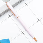 20-200 Stifte Neu Schlanke Metall-Kugelschreiber Roségold Benutzerdefiniertes Logo Werbung Schriftzug Gravierter Name Schul-Bürobedarf Geschenke