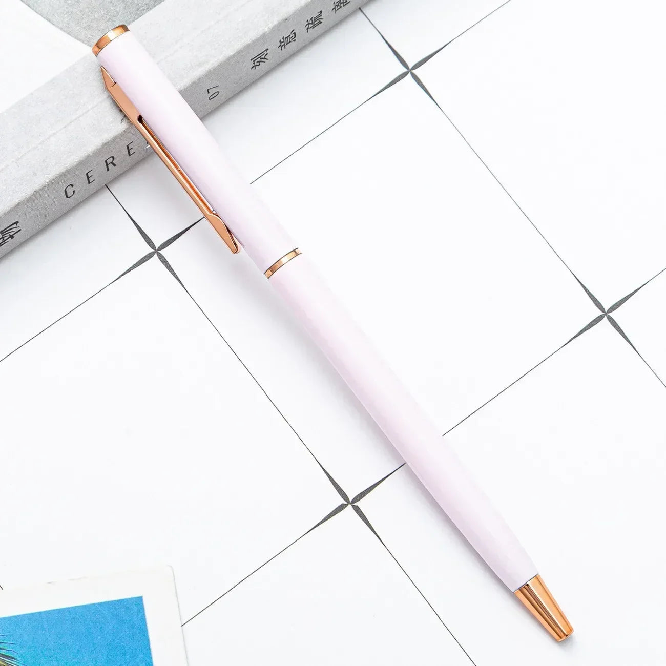 20-200 Stifte Neu Schlanke Metall-Kugelschreiber Roségold Benutzerdefiniertes Logo Werbung Schriftzug Gravierter Name Schul-Bürobedarf Geschenke