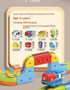 Magnetisches Bullet Train Set für Kinder mit elektrischer Lokomotive, DIY-Gleisbausteinen, pädagogischem MINT-Bauspielzeug, Geburtstagsgeschenk