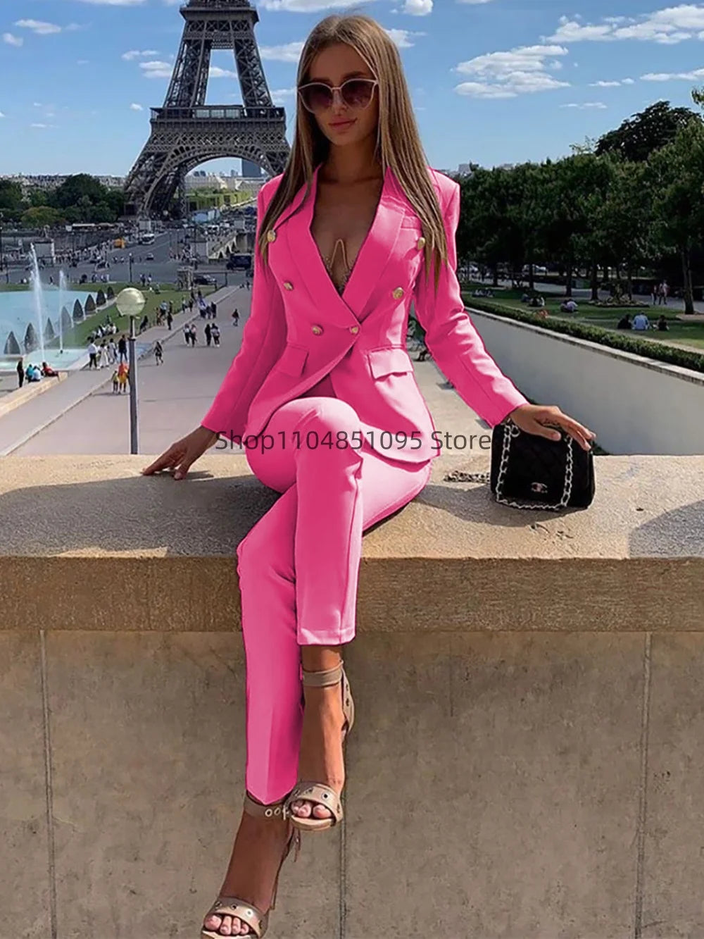 Neue elegante Hosenanzüge Damen Western-Stil Beige 2-teiliges Set glättet Ihre Silhouette für Pendeln Freizeit Damen Anzüge Set